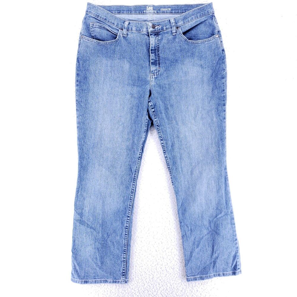 Lee Riders Jeans Women SZ 16 Blue Denim Straight Stretch Mid Rise Cotton VTG 90s